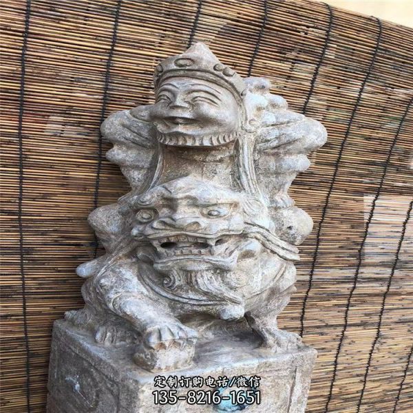 青石仿古雕刻獅拴馬樁（4）