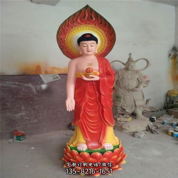 玻璃鋼彩繪貼金 寺廟佛像雕塑（3）