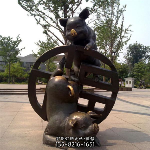 公園大型不銹鋼仿銅戶外十二生肖雕塑（3）