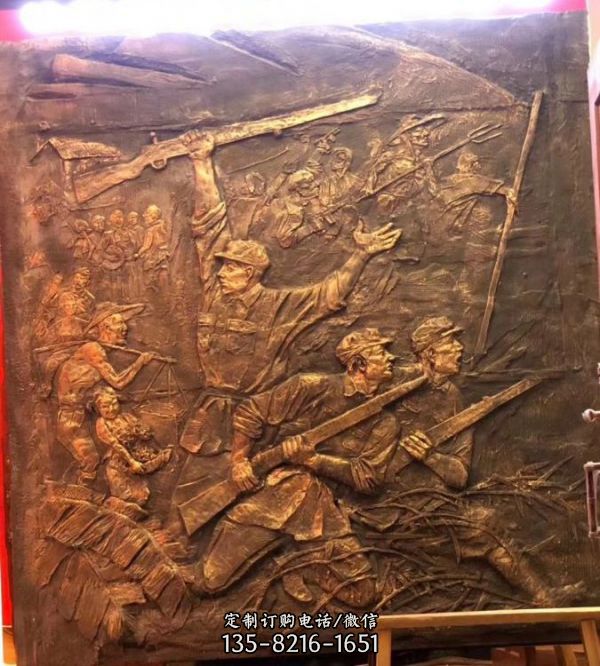 園林景區(qū)裝飾玻璃鋼仿銅浮雕壁畫背景墻（1）