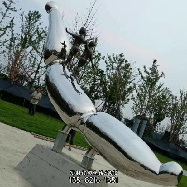 大型商場公園不銹鋼抽象人物造型雕塑（5）