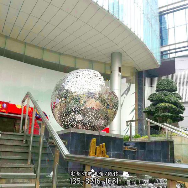 廣場(chǎng)公園不銹鋼球體雕塑（4）