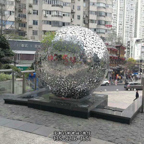 廣場(chǎng)公園不銹鋼球體雕塑（5）