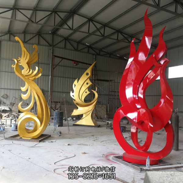 戶外廣場不銹鋼抽象景觀雕塑（3）