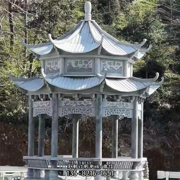 園林村莊戶外擺放大理中式涼亭雕塑（1）