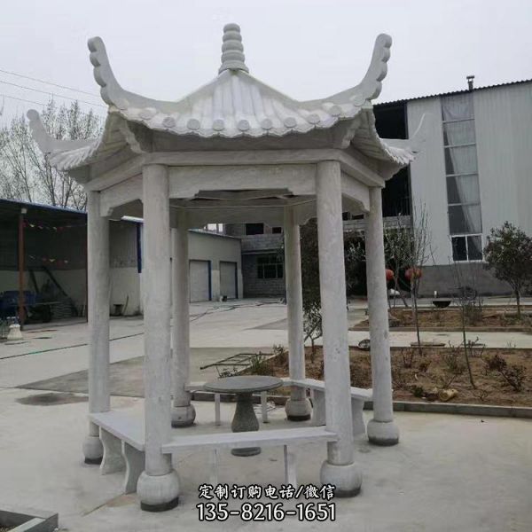 公園廣場青石雕刻中式景觀涼亭（2）