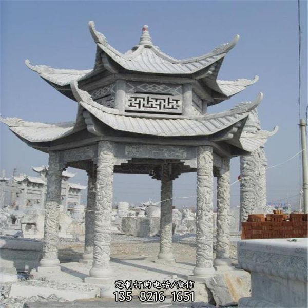 公園廣場青石雕刻中式景觀涼亭（1）