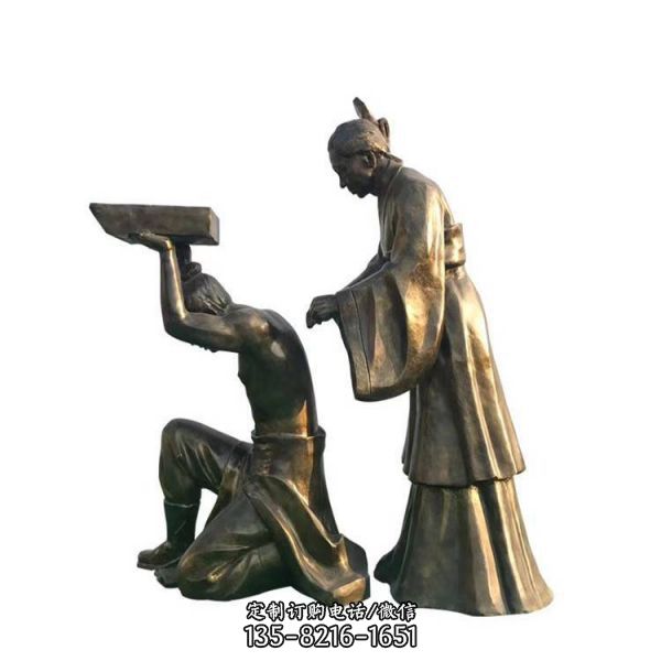 農耕主題人物雕塑 城市景觀玻璃鋼仿銅情景小品主題雕塑（5）