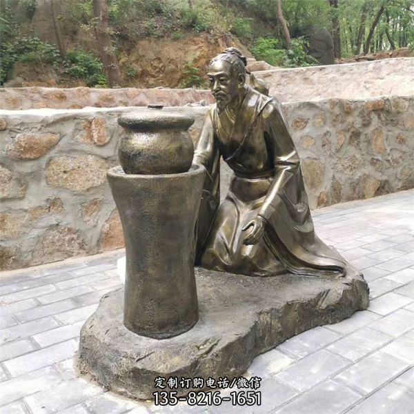 農耕主題人物雕塑 城市景觀玻璃鋼仿銅情景小品主題雕塑（3）