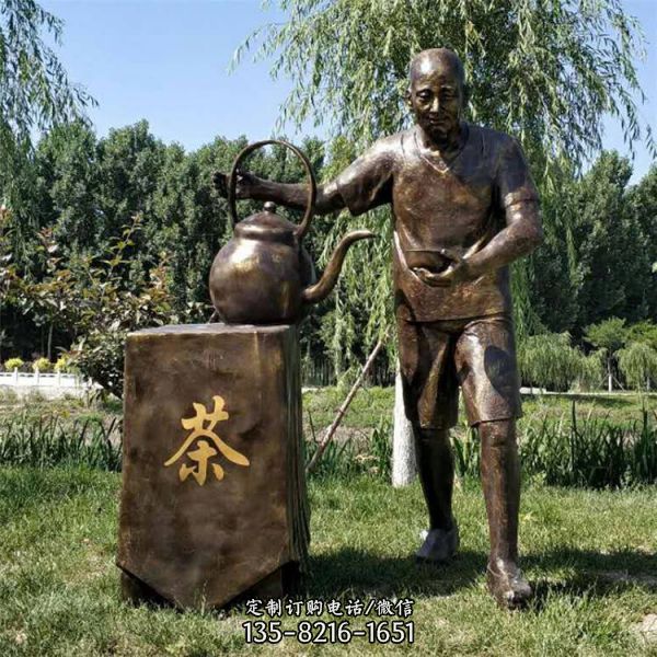 農耕主題人物雕塑 城市景觀玻璃鋼仿銅情景小品主題雕塑（2）