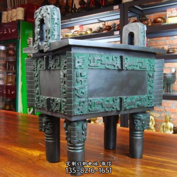 寺廟祈福仿古青銅器戶外大型上香鼎雕塑（1）