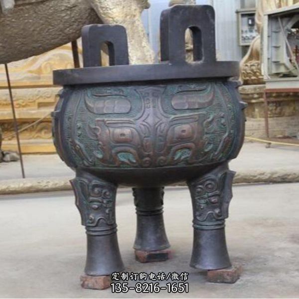 寺廟祈福仿古青銅器戶外大型上香鼎雕塑（4）