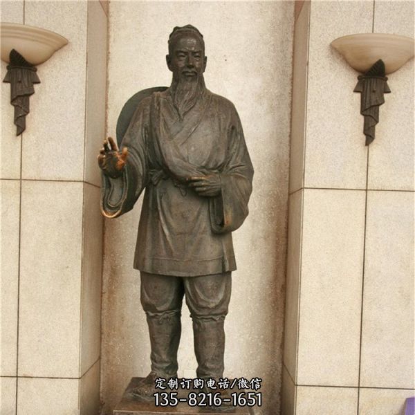 景區玻璃鋼仿銅古代人物雕塑（2）