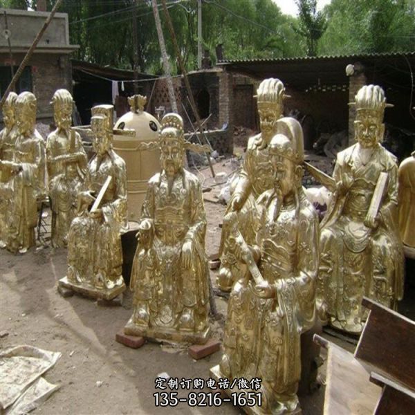 銅佛像西方三圣大型寺院佛像雕塑（4）