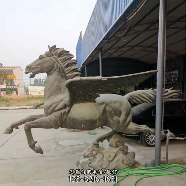 戶外廣場大型不銹鋼噴漆仿真奔跑的馬兒雕塑（1）