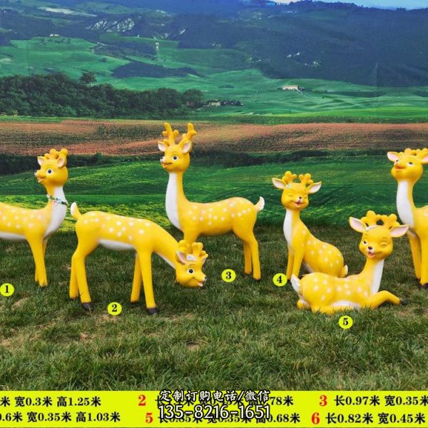 卡通小梅花鹿雕塑擺件