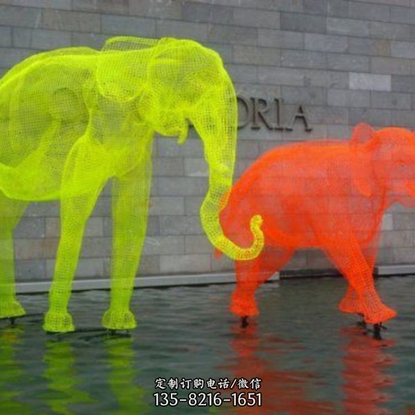 鏤空彩繪不銹鋼園林景觀動物雕塑（2）