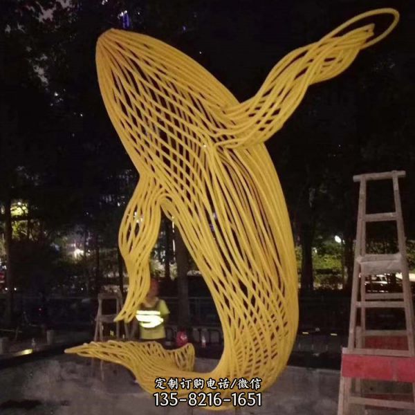 鏤空彩繪不銹鋼園林景觀動物雕塑（4）