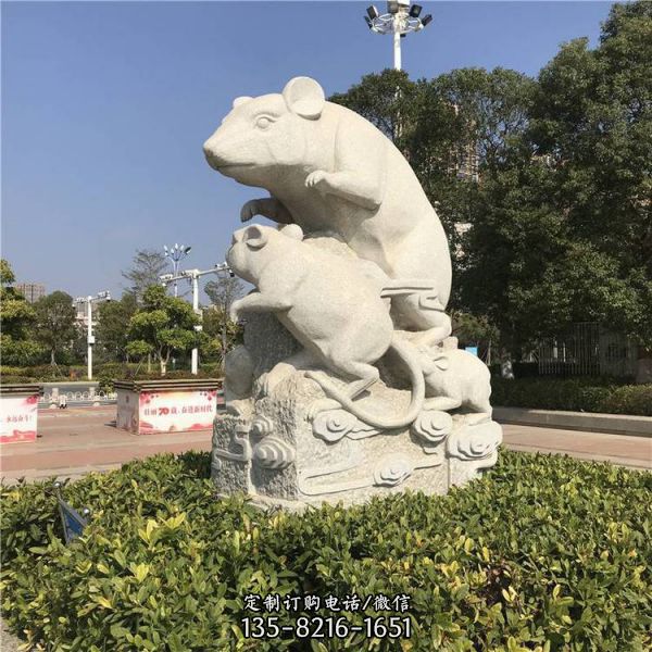公園廣場芝麻白十二生肖動物石雕（2）