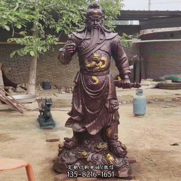 玻璃鋼仿銅家居寺廟供奉關(guān)公雕塑（3）