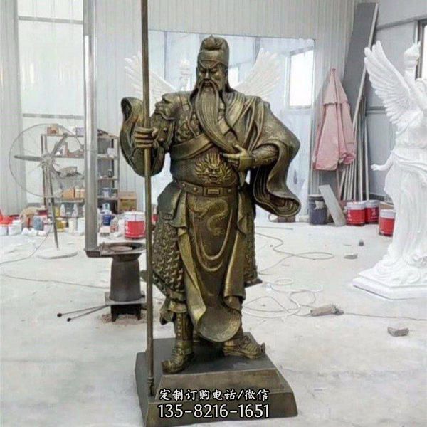 玻璃鋼仿銅家居寺廟供奉關(guān)公雕塑（2）