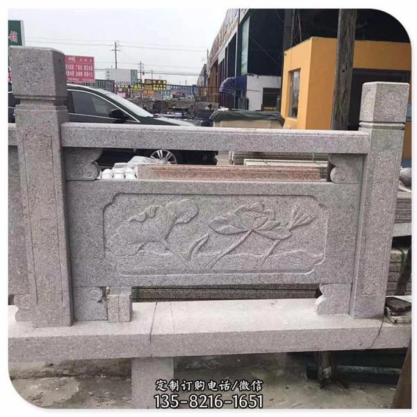 天然花崗巖雕刻防護欄桿寺院景點擺件