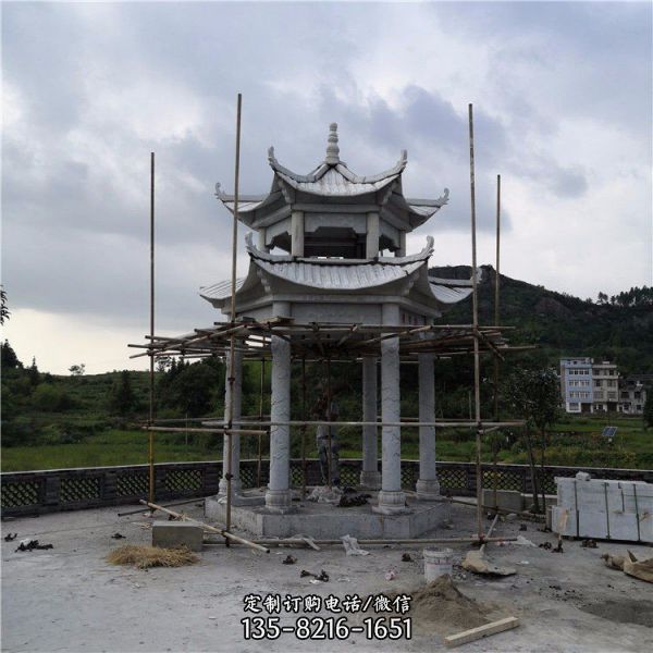 中式園林戶外六角涼亭雕塑（2）