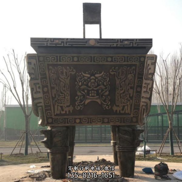 大型仿古青銅器千足鼎雕塑（2）