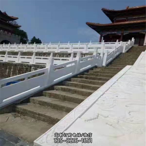 景點仿古建筑樓梯臺階裝飾漢白玉雕刻扶手欄桿