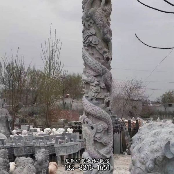 景區(qū)大型盤龍柱石雕龍柱（2）