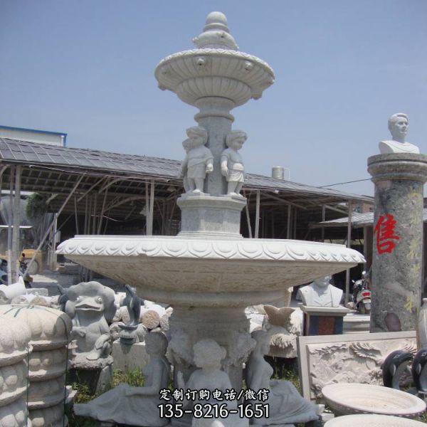 石雕噴泉大型園林庭院小區門口花崗巖噴水池雕塑（1）