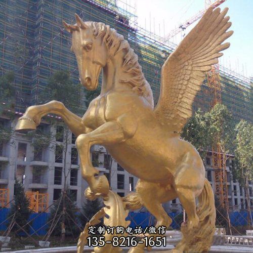 廣場城市不銹鋼大型仿銅馬雕塑（5）