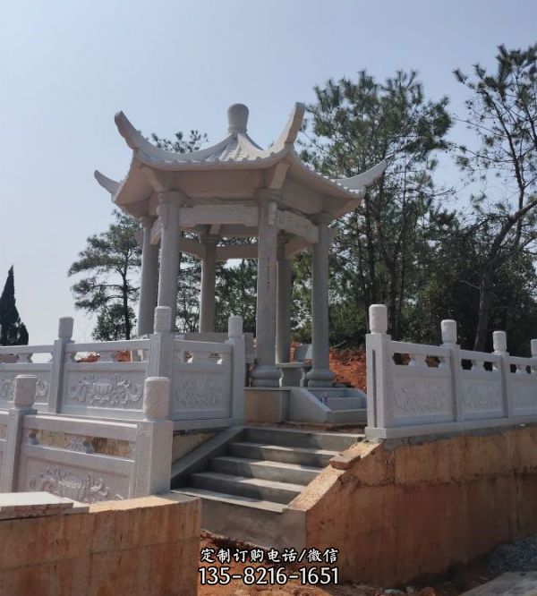 公園景點戶外擺放大理石雕刻六角中式?jīng)鐾? title=