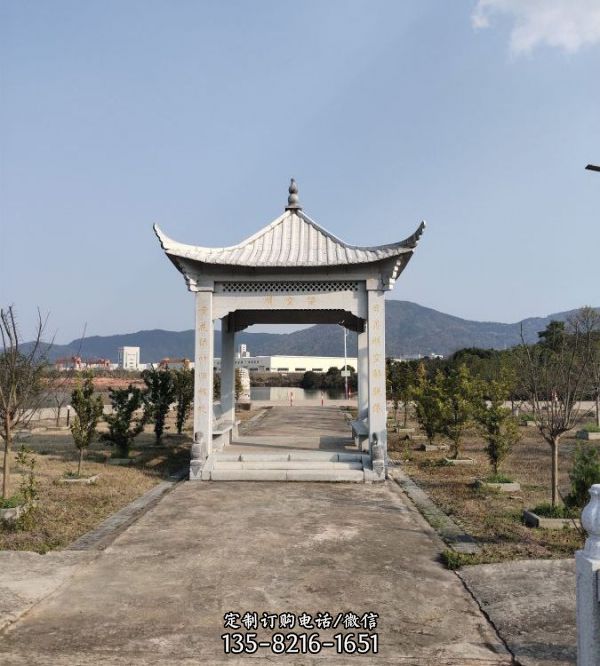 青石大理石石雕戶外公園景觀涼亭雕塑