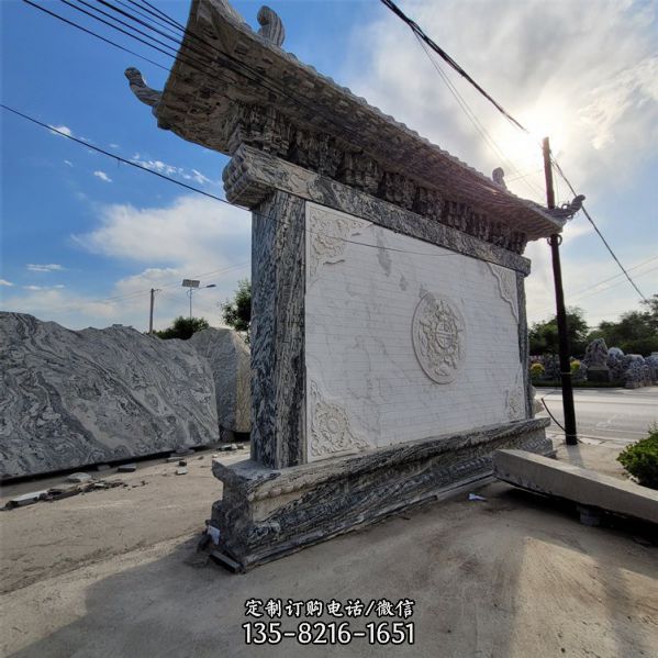 中式別墅庭院石雕影壁墻屏風（5）