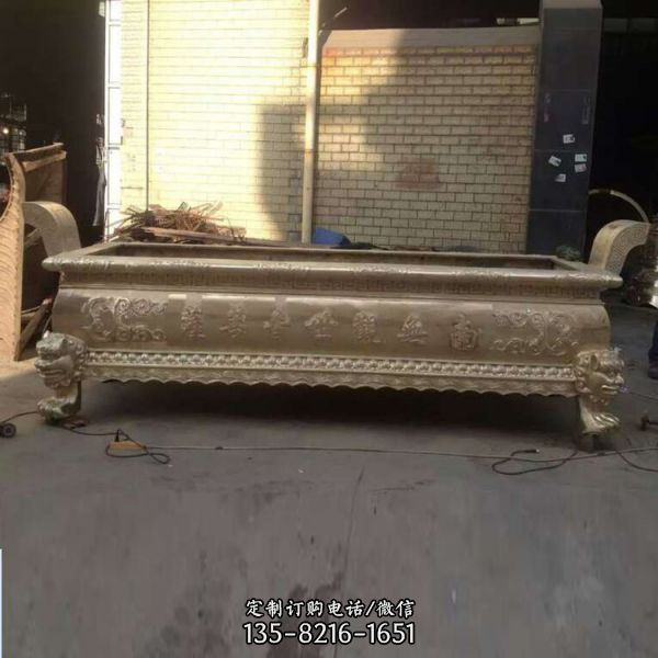 寺院佛教擺放大型平口鐵香爐 三層長香爐（3）