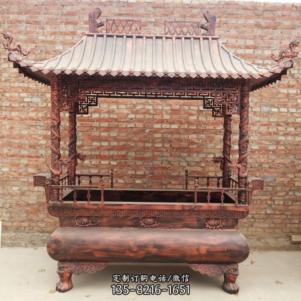 寺院佛教擺放大型平口鐵香爐 三層長香爐（1）