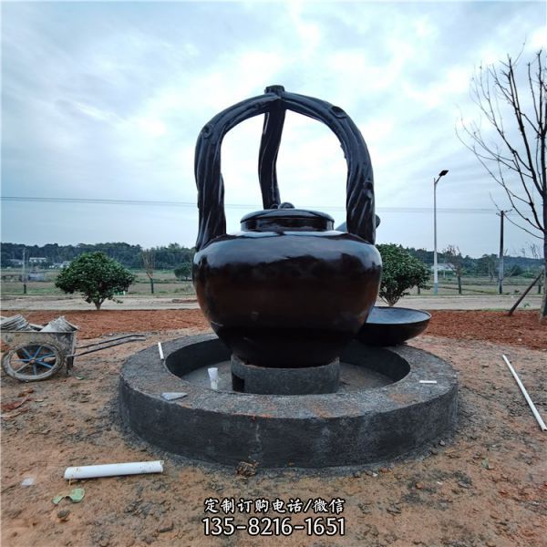 玻璃鋼仿真天壺懸空茶壺流水雕塑（3）