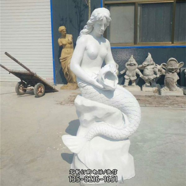 游樂園玻璃鋼卡通彩繪美人魚雕塑（6）