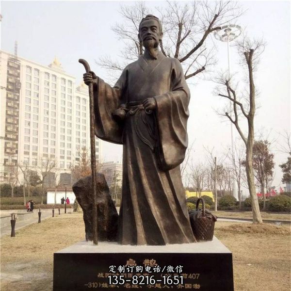 玻璃鋼仿銅校園古代名人雕塑（6）