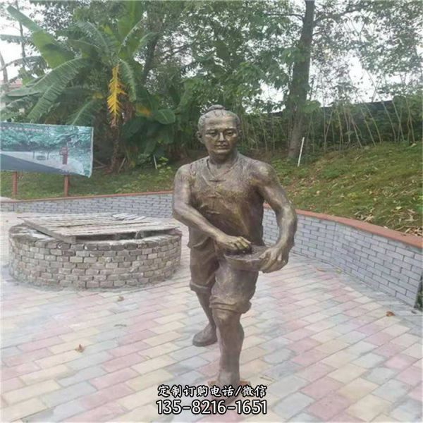 公園廣場玻璃鋼仿銅農耕人物雕塑（1）