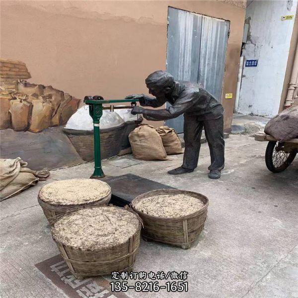 公園廣場玻璃鋼仿銅農耕人物雕塑（3）