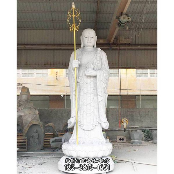 景區(qū)寺廟大型立式石材石雕地藏王雕塑
