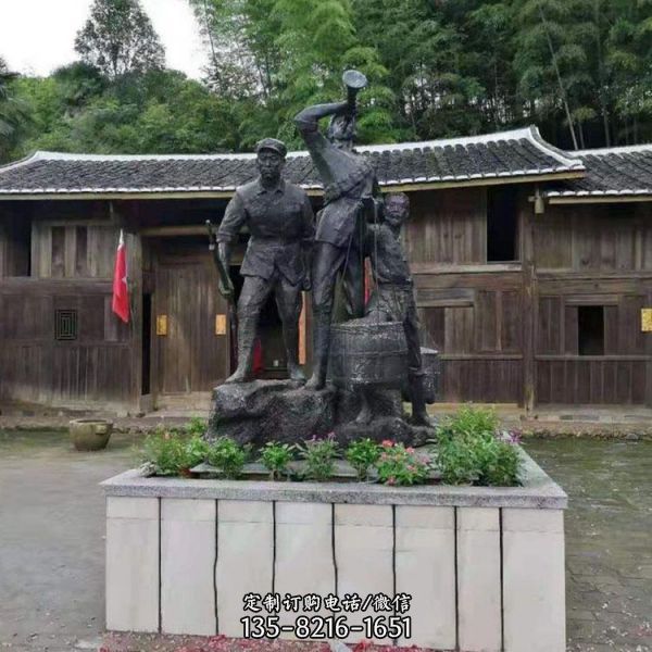景區(qū)擺放玻璃鋼仿銅紅軍人物雕塑