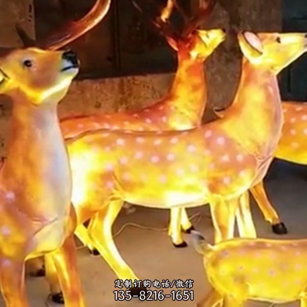 城市公園玻璃鋼仿真動物夜晚照明擺件（7）