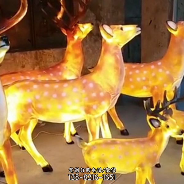 城市公園玻璃鋼仿真動物夜晚照明擺件（9）