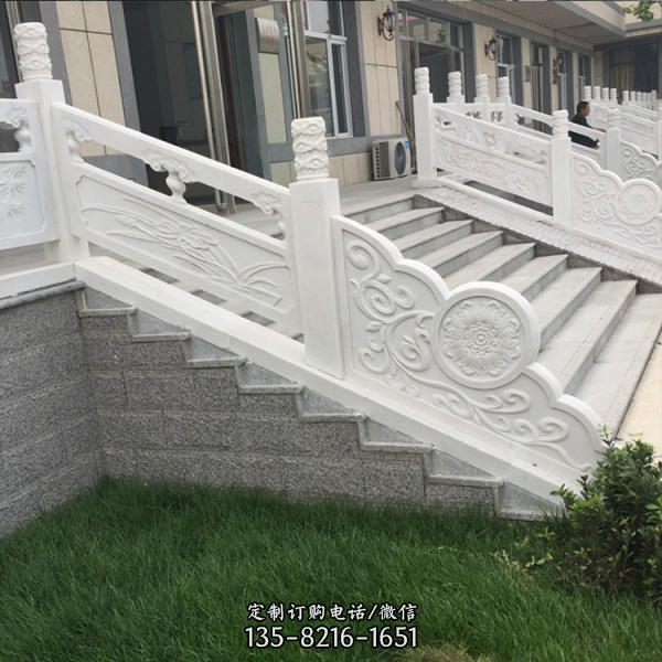 寺廟景區古建筑專用漢白玉雕刻石欄桿扶手（1）