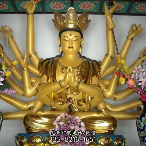 大型千手觀音銅像 寺廟供奉佛像雕塑（2）