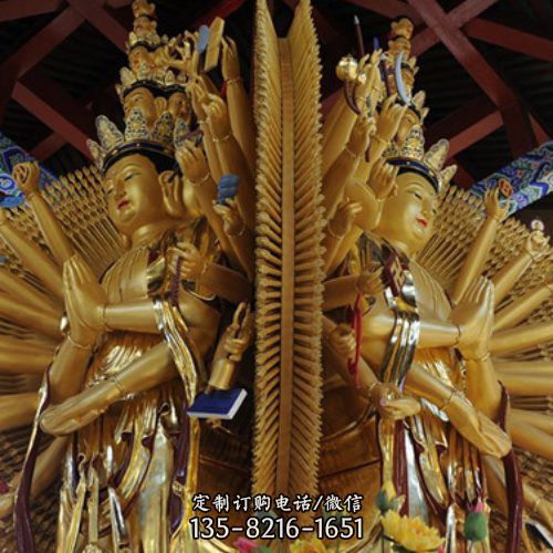 大型千手觀音銅像 寺廟供奉佛像雕塑（1）