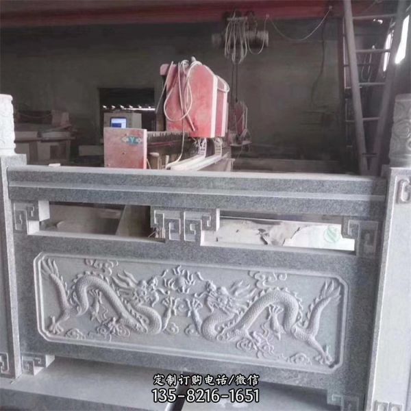 河道青石欄桿 景區(qū)拱橋漢白玉浮雕欄桿扶手（6）